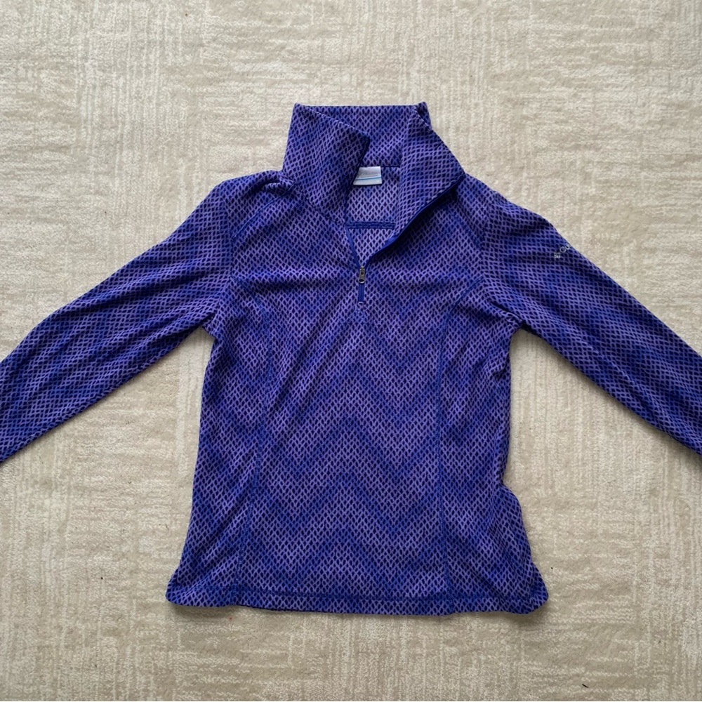 Columbia Women’s Purple Chevron Fleece Quarter-zip Pullover